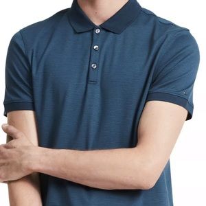 Calvin Klein Mens Short Sleeve Feeder Polo Liquid